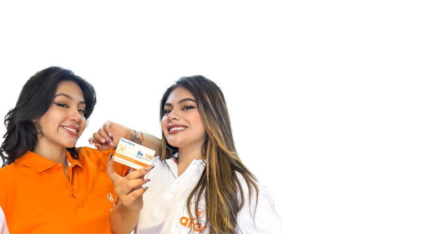 Equipo de Afer Bolivia con una Gift Card